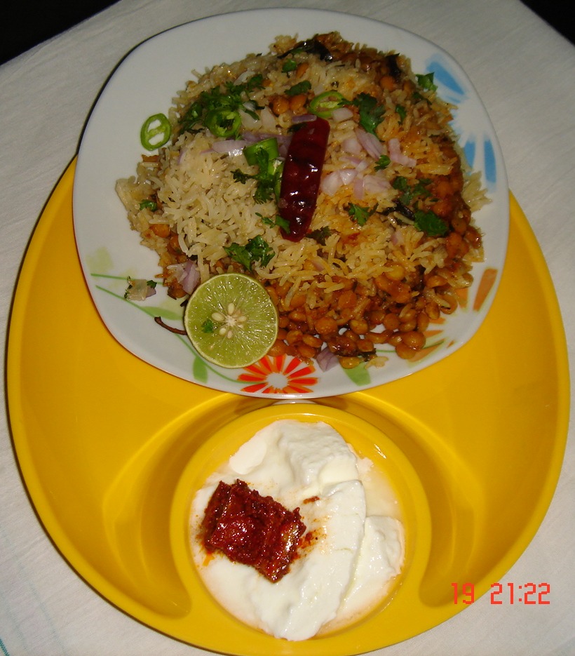 Qabooli biryani recipe, Hyderabadi chana dal biryani