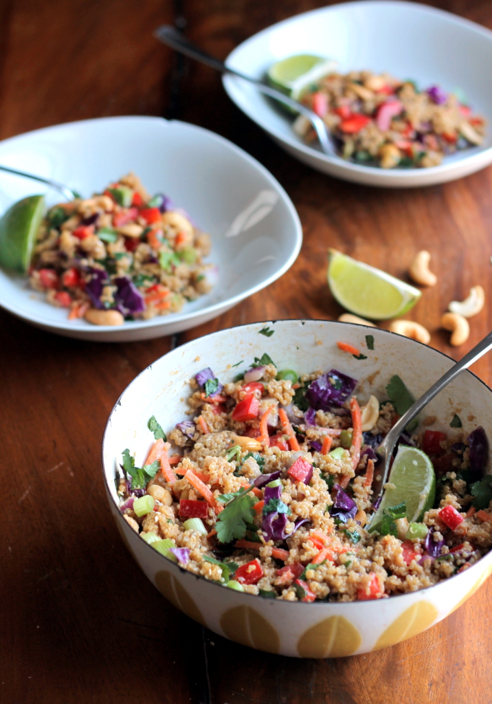 healthyeats Crunchy Cashew Thai Quinoa Salad with Ginger Peanut