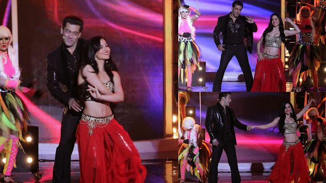Rocking stage performance of Salman Khan and Elli Rocking dance performance of Salman Khan and Elli on Bigg Boss 7 grand finale stage
