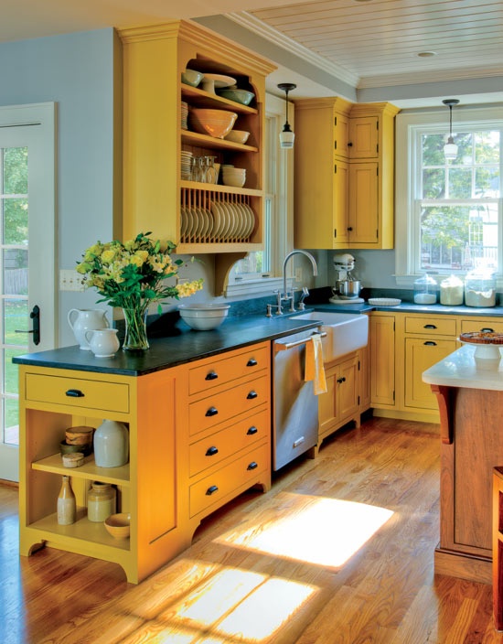 Michael Homchick Stoneworks COLORFUL Painted kitchen