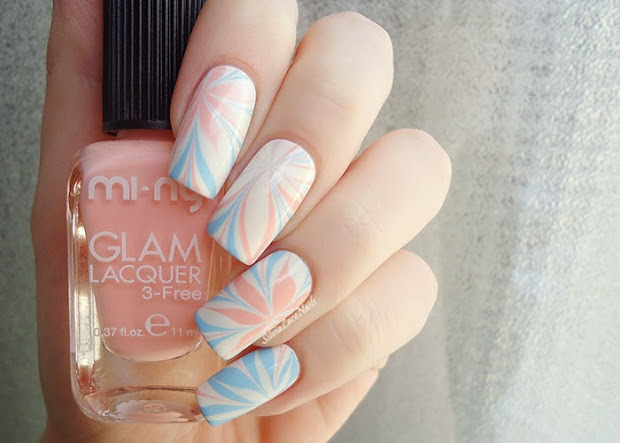 silvia lace nails pastel water