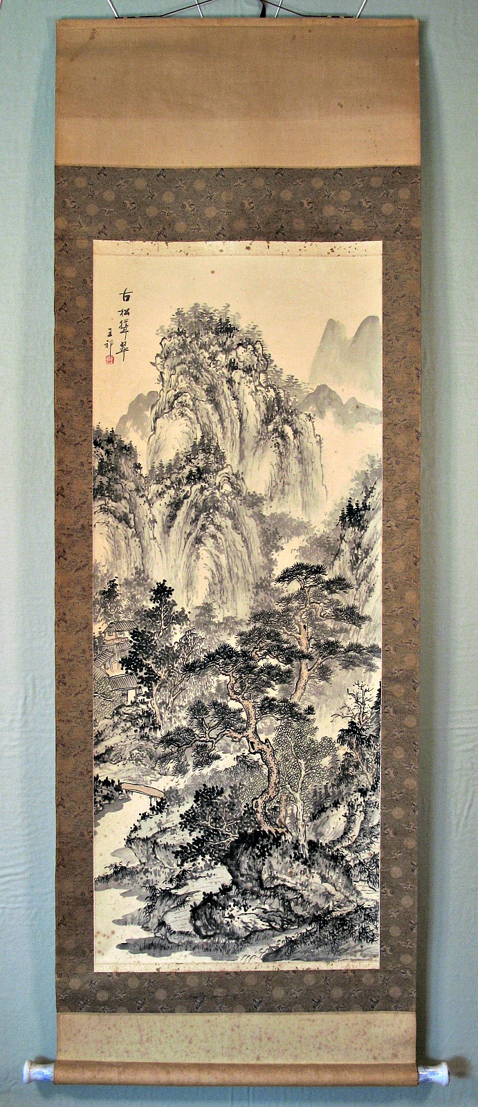 Beautiful Chinese Paintings Vintage Chinese Scroll Painting "Old Pines