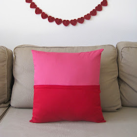 Color Block Pillow with Hidden Zipper. DIY Valentine's Day decor sewing tutorial | She's Got the Notion