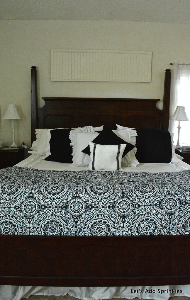 Let's Add Sprinkles Black and White Master Bedroom