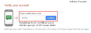 Kode Verifikasi Akun Gmail