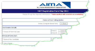 MAT May 2011 Online form