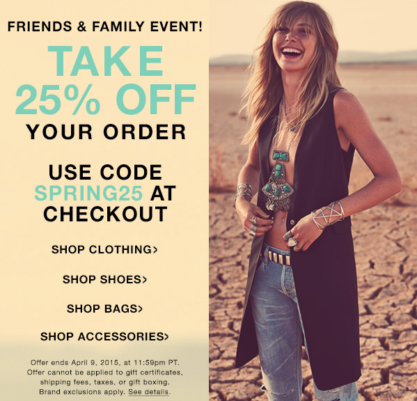 chelsea wears Coupon Code 25 off Shopbop