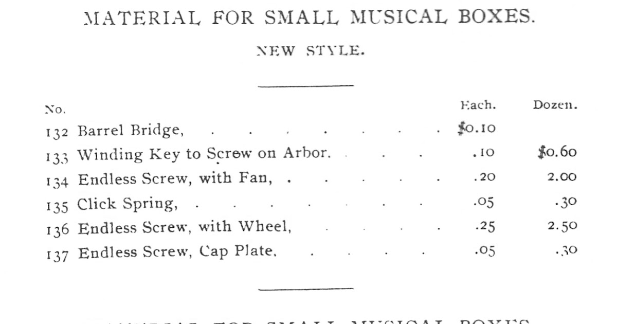 Plush Possum Studio For the Mechanically Inclined Music Box Metal Parts Diagram
