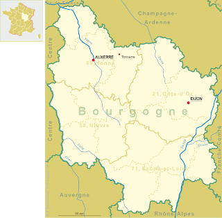 Carte de la Région Bourgogne
