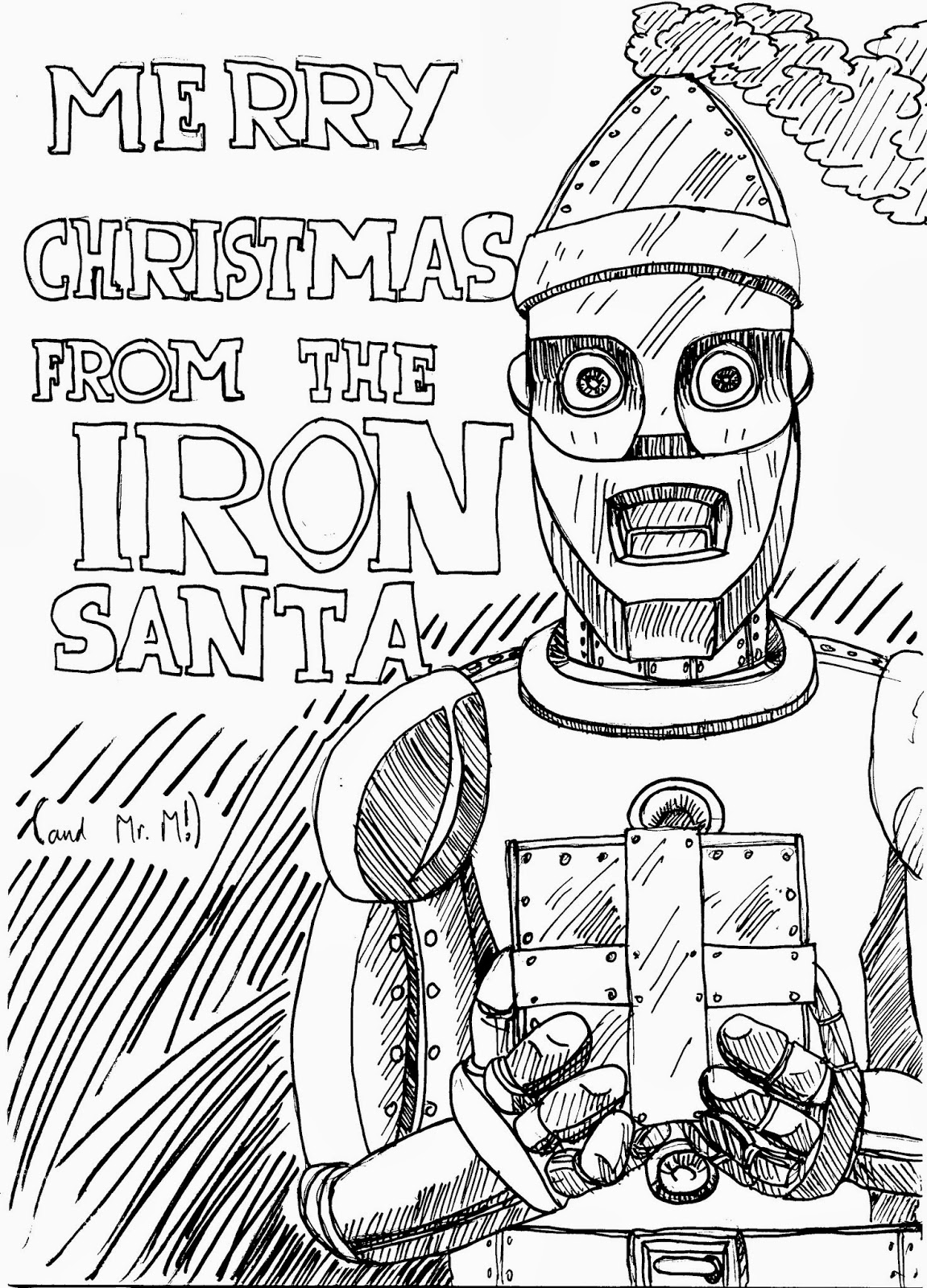 James Mathurin Art: Iron Man (Not the Marvel one) / Christmas mash-up!