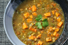 Mixed Lentil Soup with Sweet Potato and Coriander