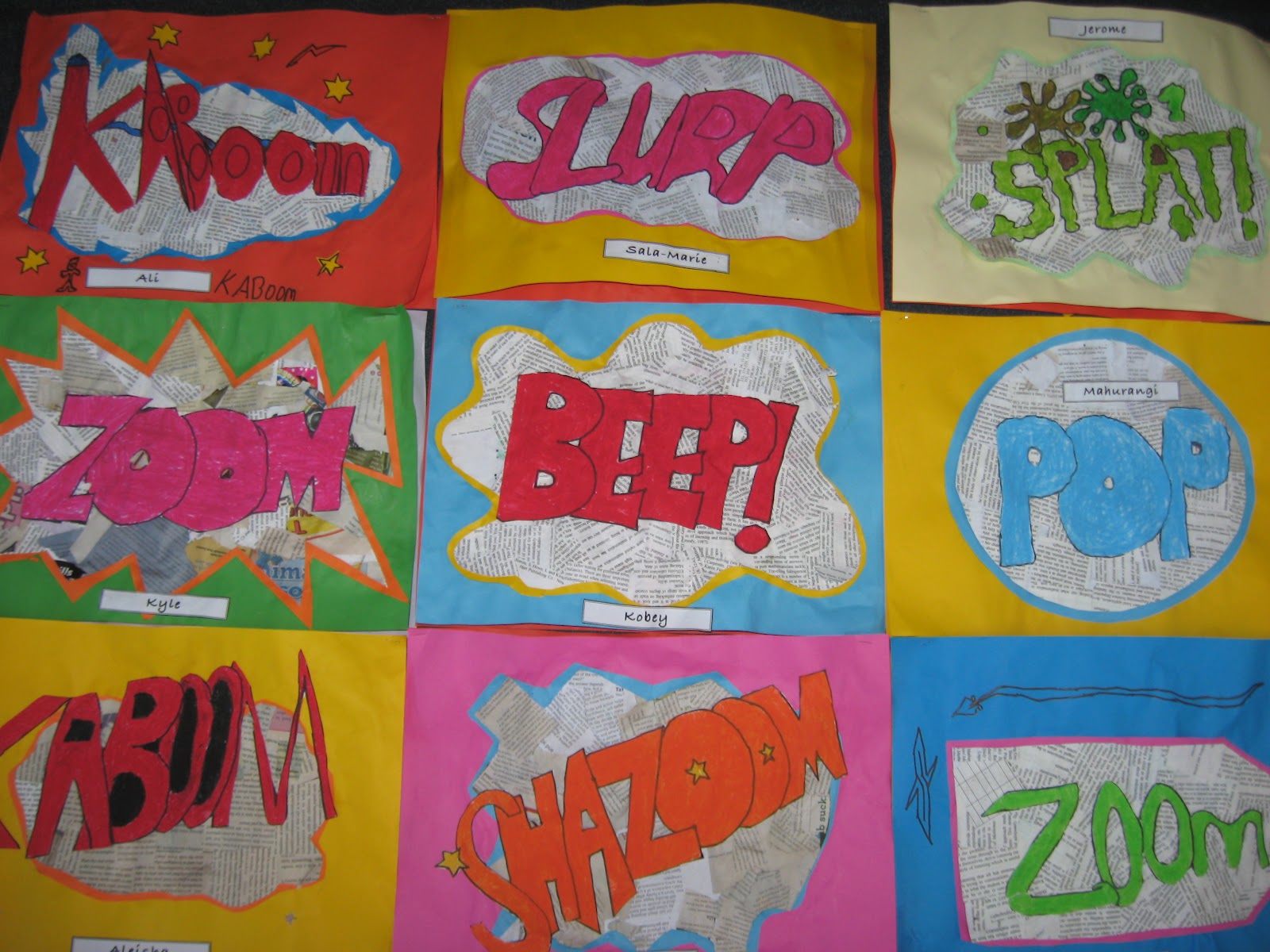 Room 16 Brainiacs: Onomatopoeia Art