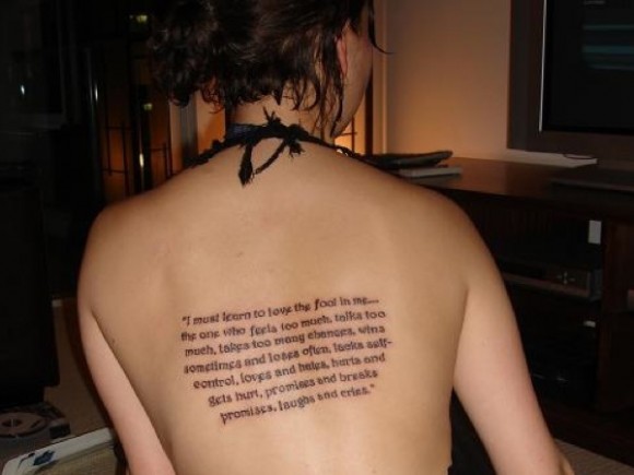 tattoo quote. Tattoos Quote On Girl Body