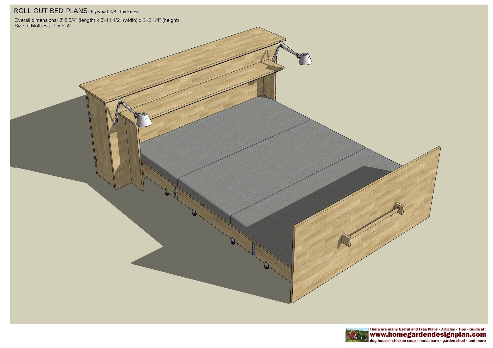 Bertia lanhe ROB100 Roll Out Bed Plans Construction Smart Bed Smart