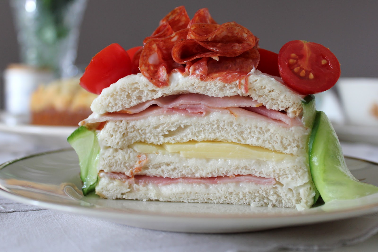 cake crumbs & beach sand Voileipäkakku Finnish savoury sandwich cake