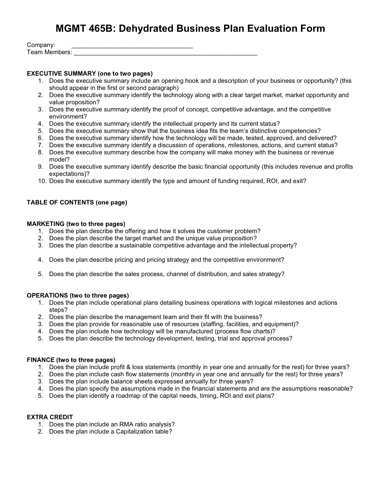 Comprehensive business plan picture
