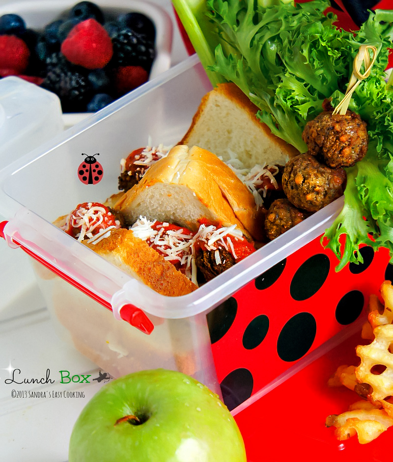 Lunch Box Mini Meatball Marinara Sandra's Easy Cooking