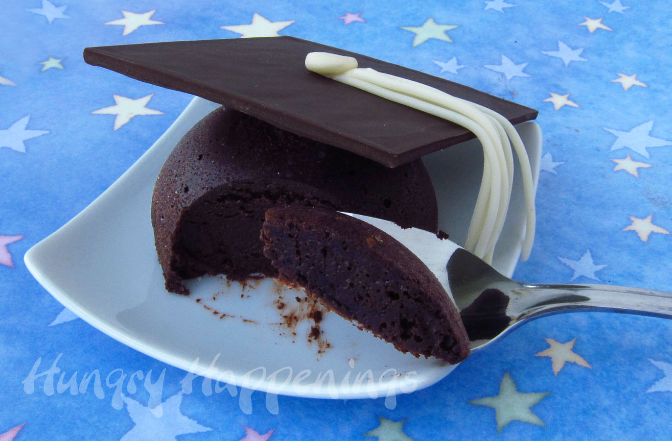 Luscious And Creamy Flourless Chocolate Cake Graduation Caps