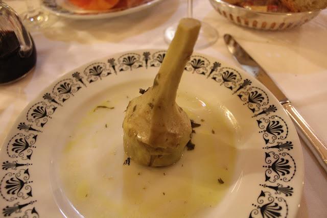 Carciofi alla romana at Ristorante Da Fortunato, Rome, Italy