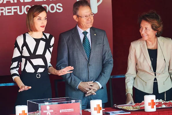 Queen Letizia of Spain attends the Red Cross Fundraising Day at the Congress of Deputies on Little Flag Day