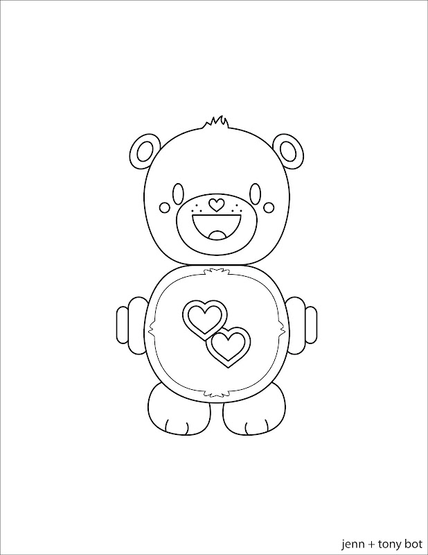 Care Bear Bot Coloring Page title=