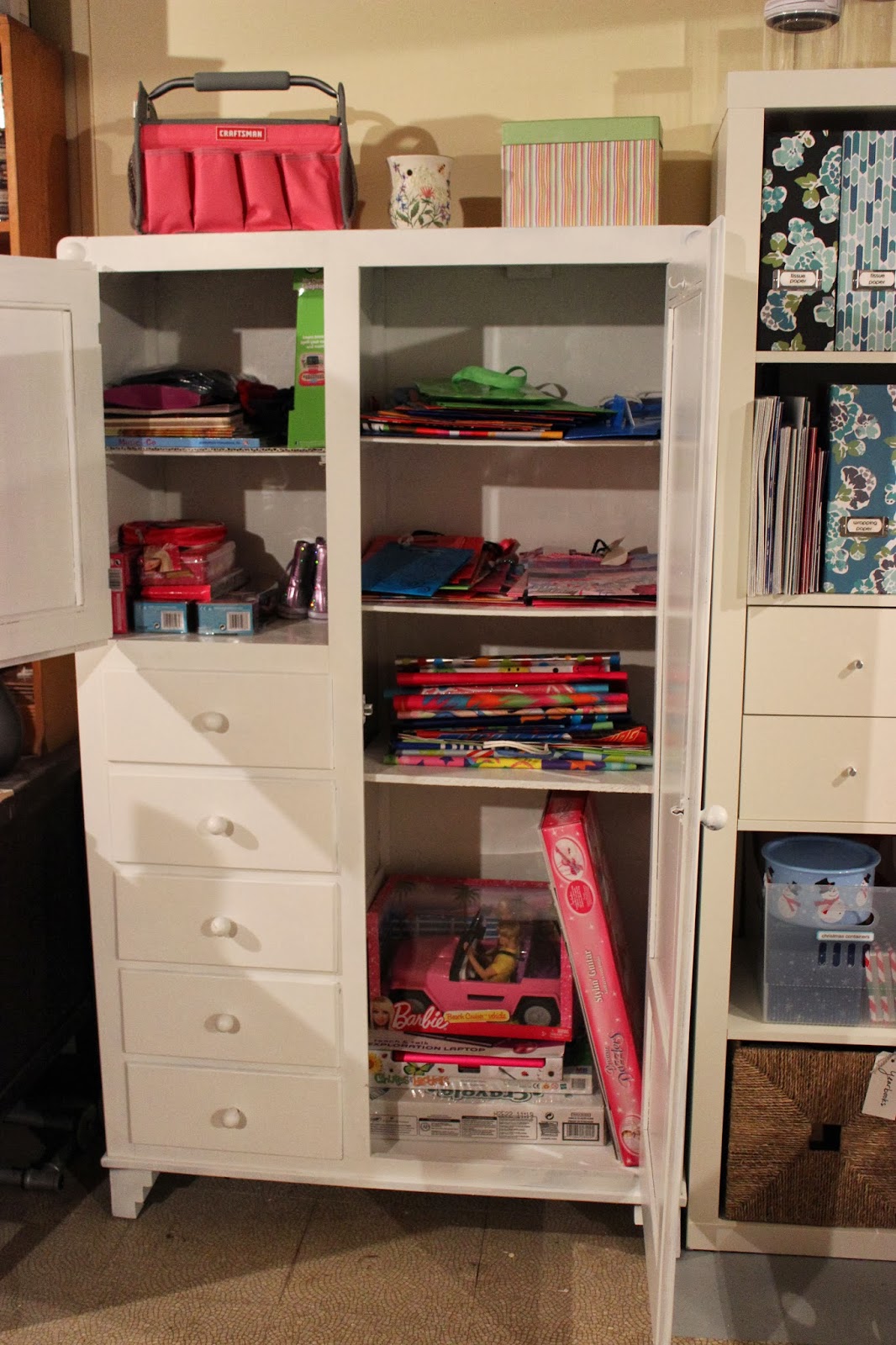 Organizing for Six My Organized Scrap & Wrap Room