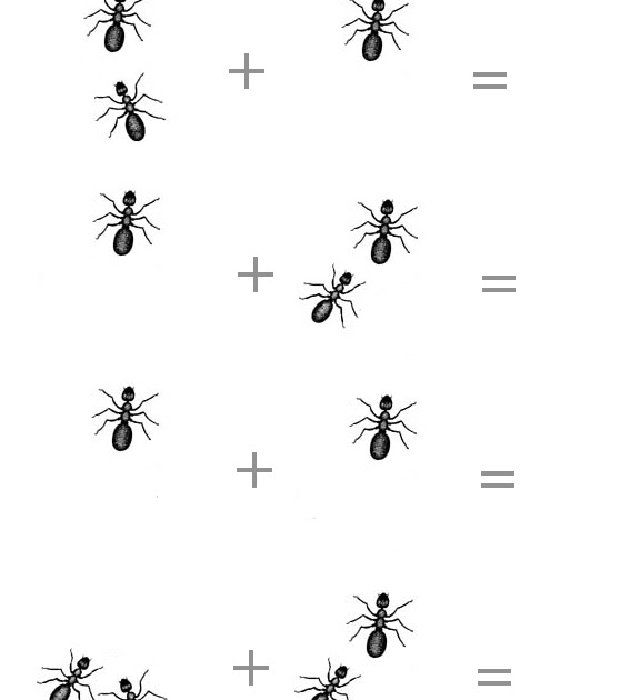 Clubhouse Academy: Free Printable Adding Ants Beginner Math Worksheet