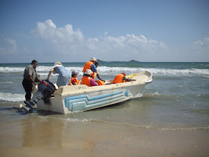 Chinese "V.I.P Delegation" on way to Pigeon Island.