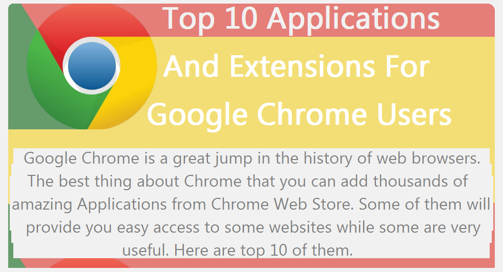Top 10 Applications And Extensions For Google Chrome Users / Digital