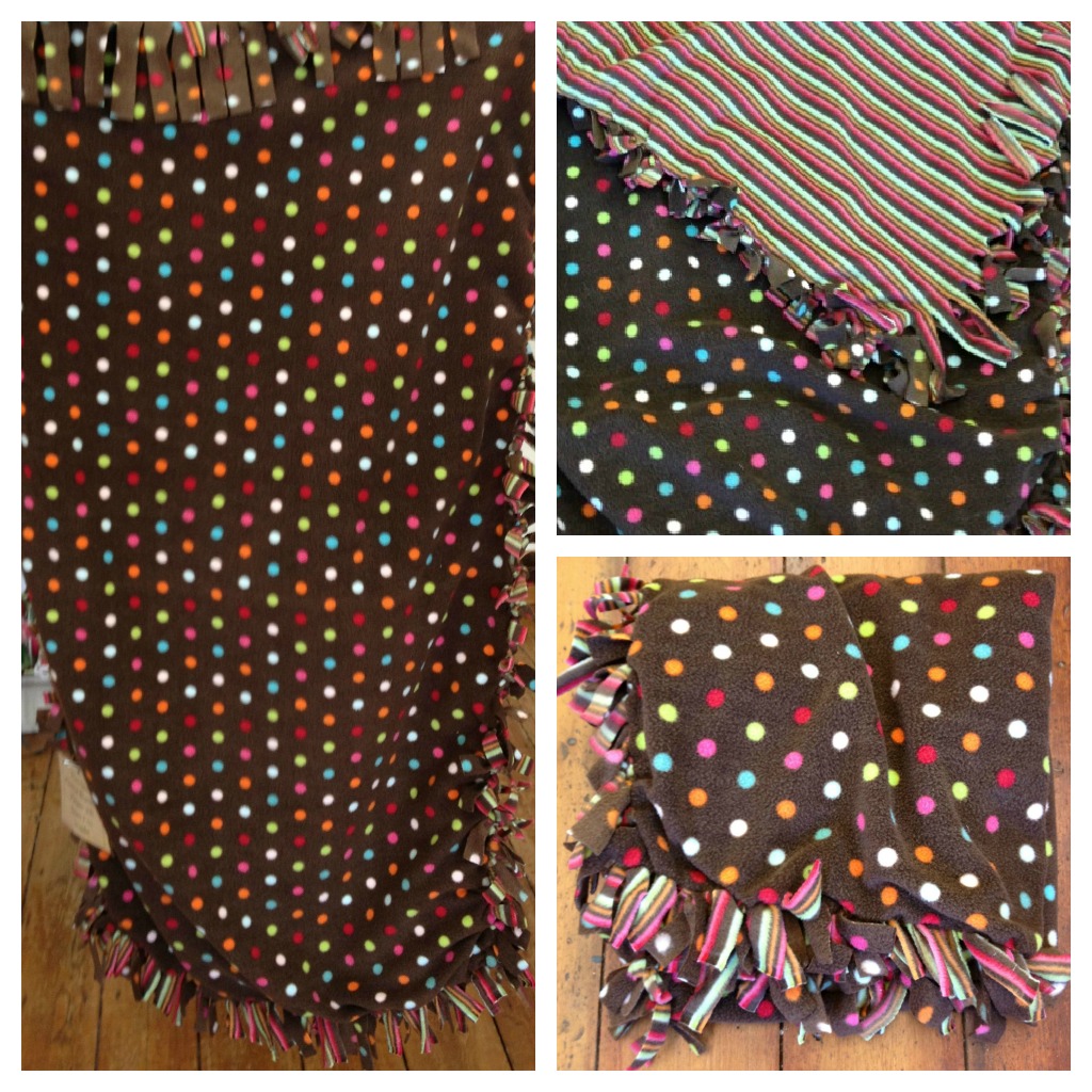 Owl and Sewing Cat blog Tutorial NoSew Fleece Blanket