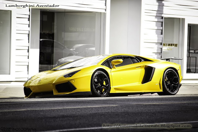 Bright Yellow Lamborghini Aventador
