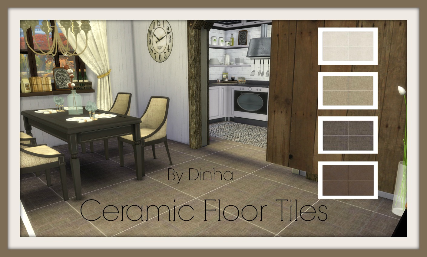 Sims 4 Ceramic Floor Tiles (Brown) Dinha