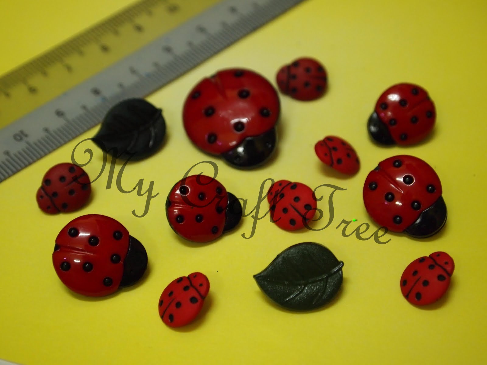 My Craft Tree Rainbow Ladybugs Buttons