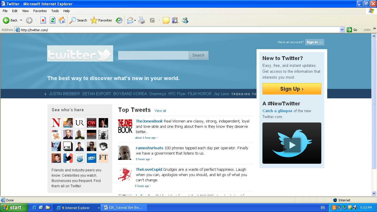 twitter is an online application that allows the user to do bloggings im etc specially designed to let users answer the question what are you doing twitter is an online application that allows the user to do bloggings im etc specially designed to let users answer the question what are you doing