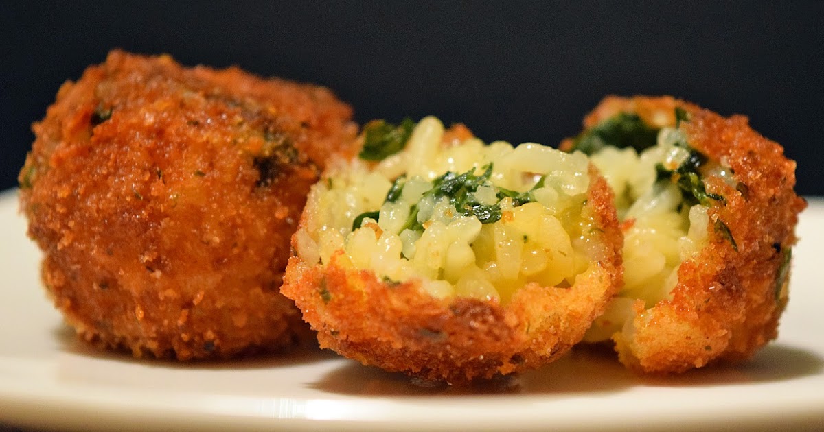 The Joyous Kitchen Spinach, Cheddar & Garlic Mini Arancini (fried rice