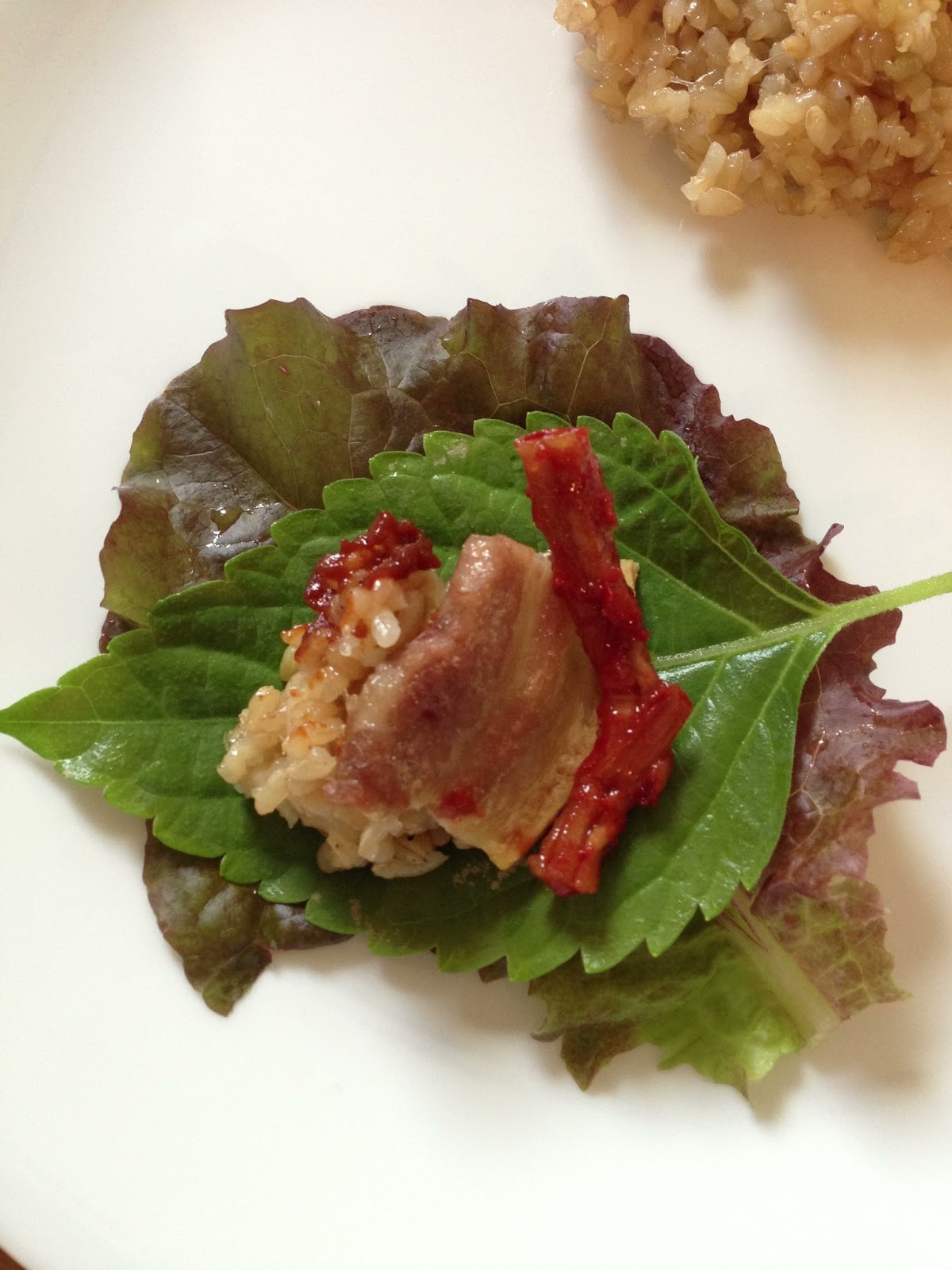 The Curious Lark Samgyupsal, or 삼겹살, or Korean pork belly dish!