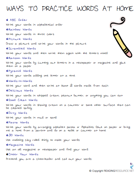 Kindergarten Sight Words