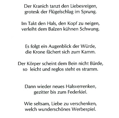 Ingos Gedichte Kranich Poesie