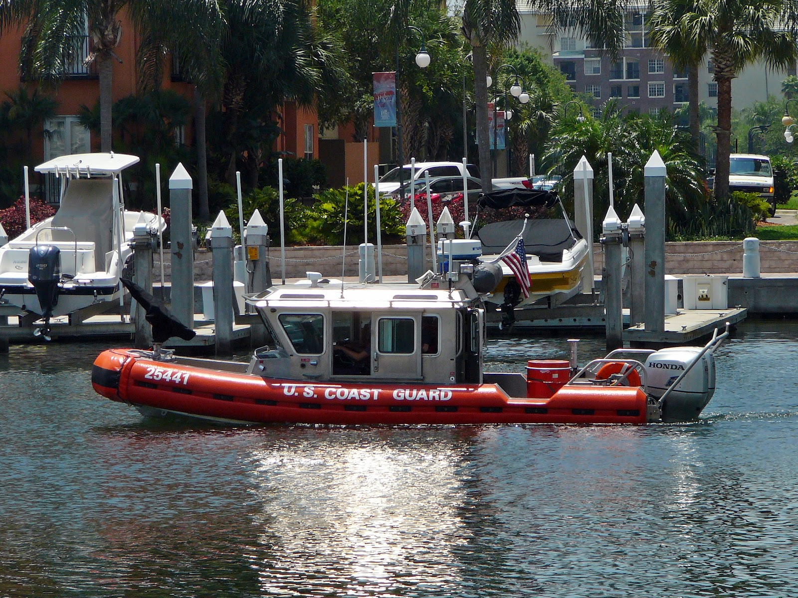 Tampa Florida Photo U. S. Coast Guard Zodiac Rescue Boat