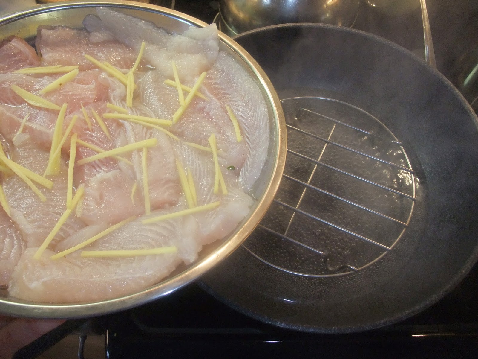 Susan's SavourIt! Simple Steamed Fish Fillets with Ginger and Onions...