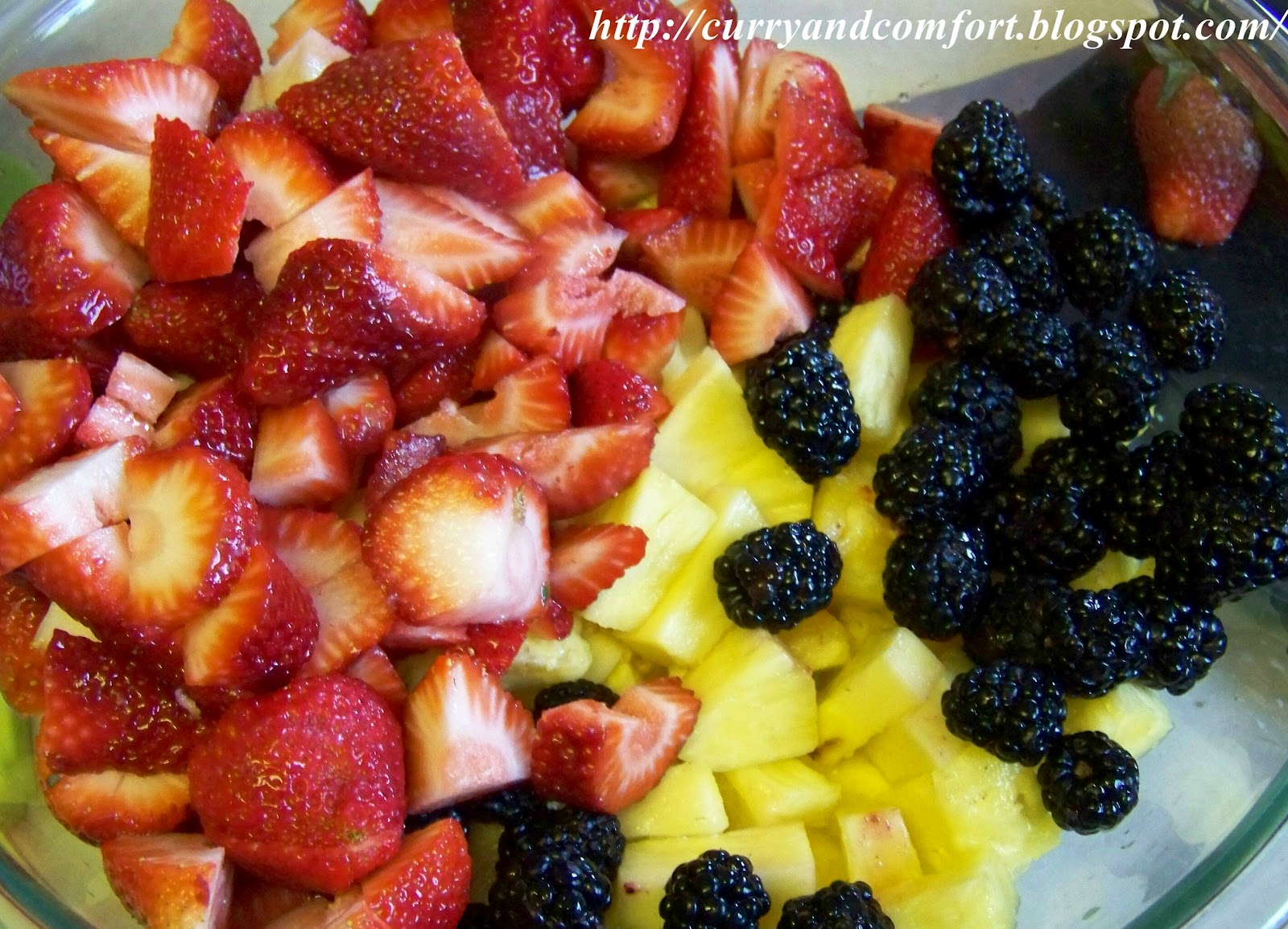 Kitchen Simmer Fruit Salad with Lime Ginger Mint Syrup