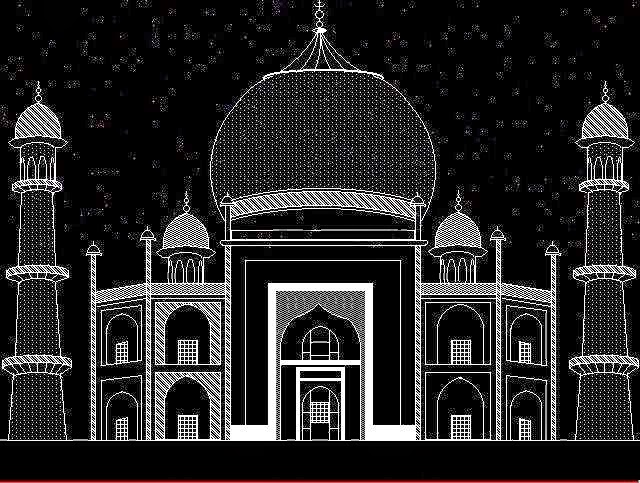 Write A C Program (WAP) to Print The Taj Mahal On Screen : C Graphics