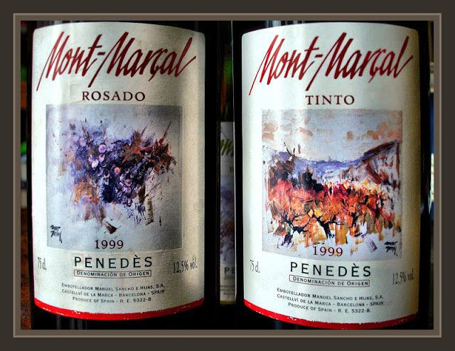 MONT-MARÇAL-VINO-ETIQUETAS-TINTO-ROSADO-PINTOR-ERNEST DESCALS-