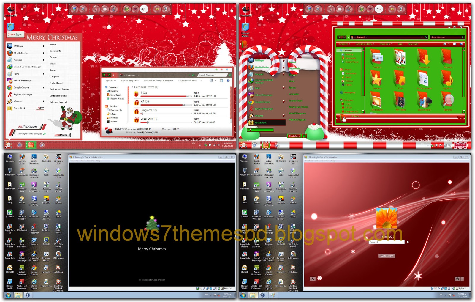 Christmas Skin Pack For Windows 7 Windows 7 Themes Windows 7 SkinPack