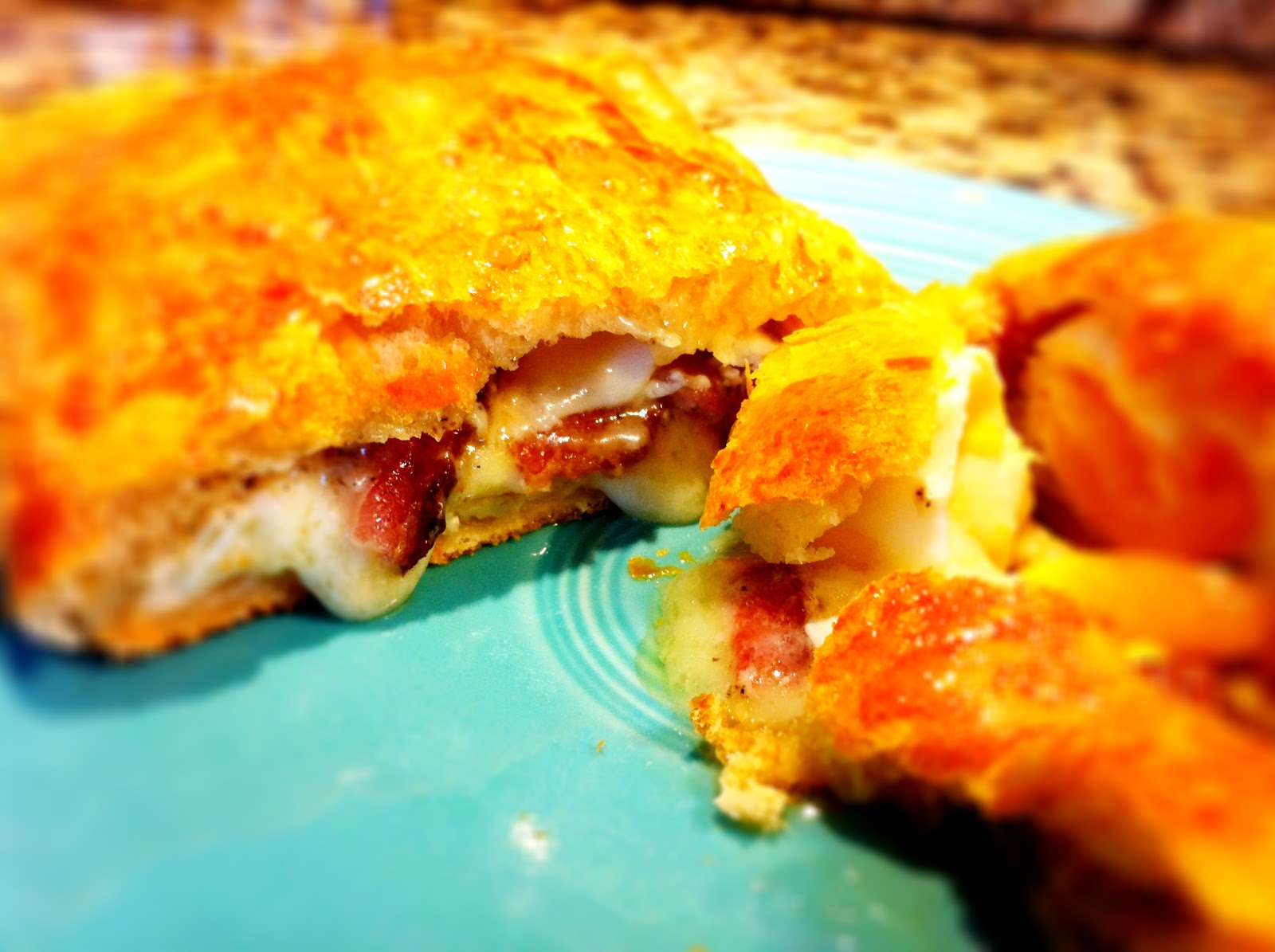 An Egg A Day 12. Bacon, Brie & Egg Pocket