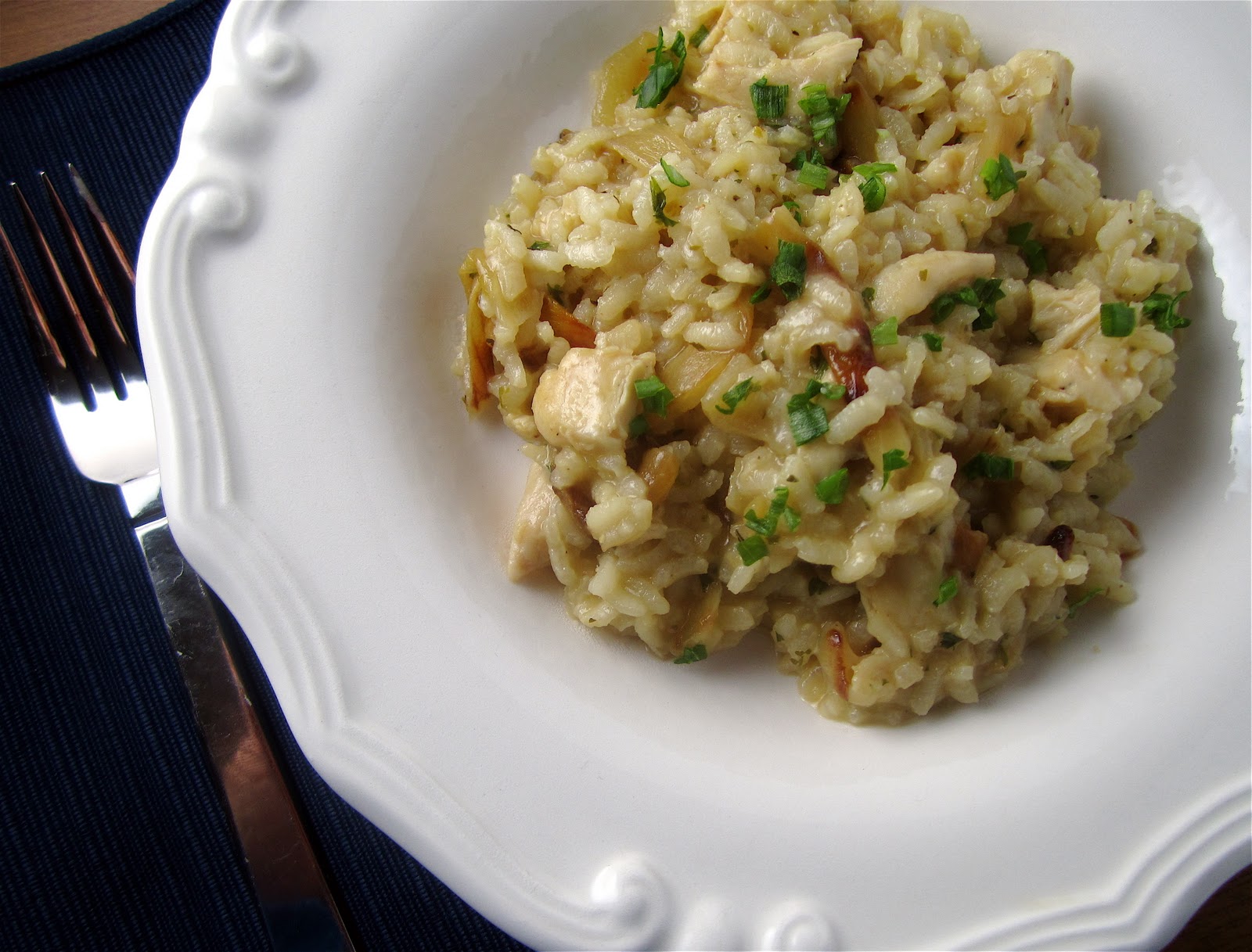 Stephanie Cooks Chicken and Carmelized Onion Risotto