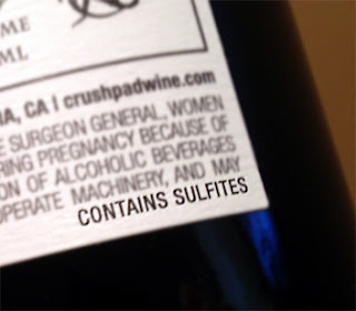 Wine Contains Sulfites warning