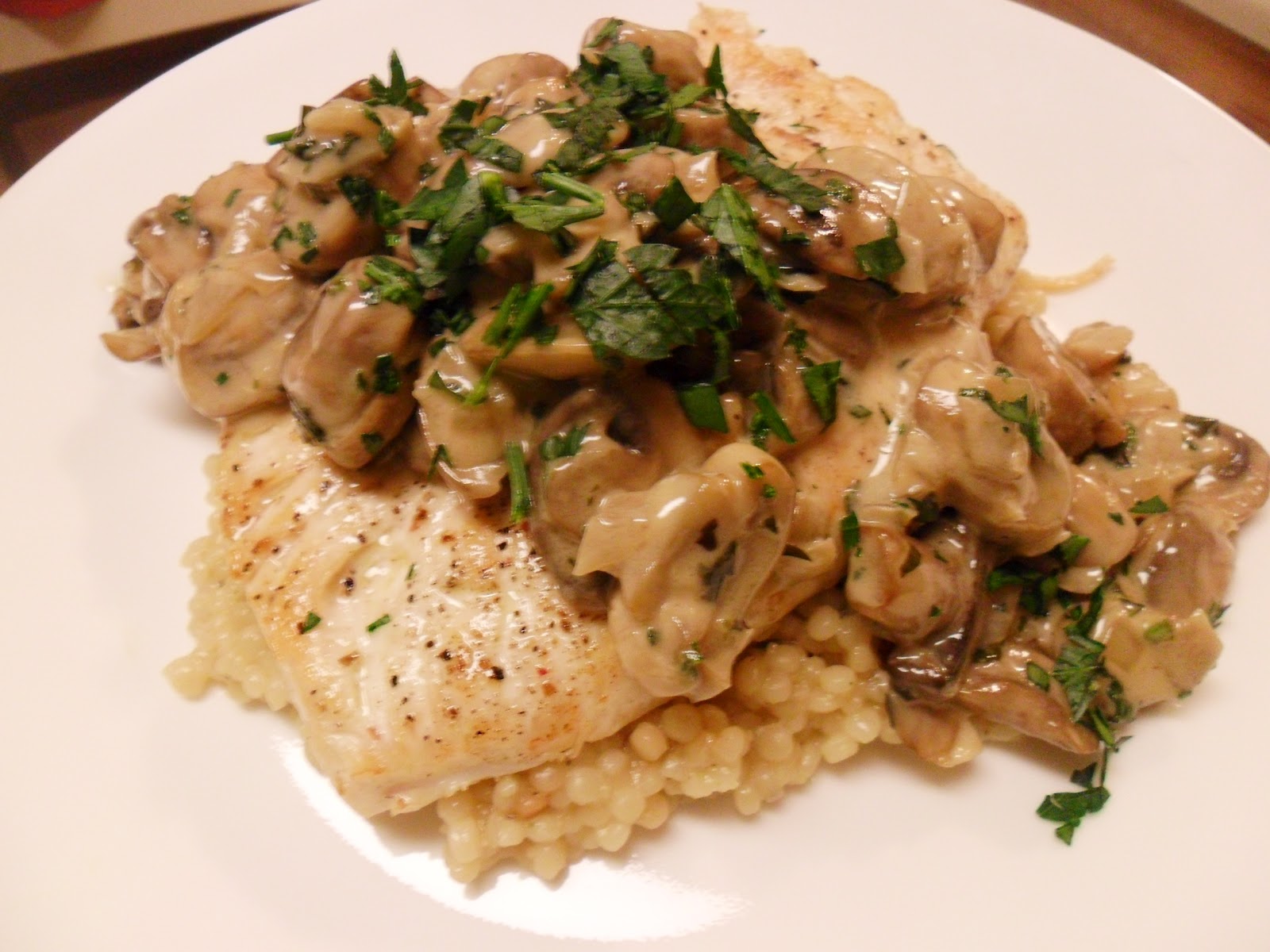 green megs & ham PanSeared Chicken with Mushroom Sage Sauce