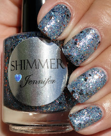 Shimmer Polish - Jennifer over Illamasqua - Raindrops