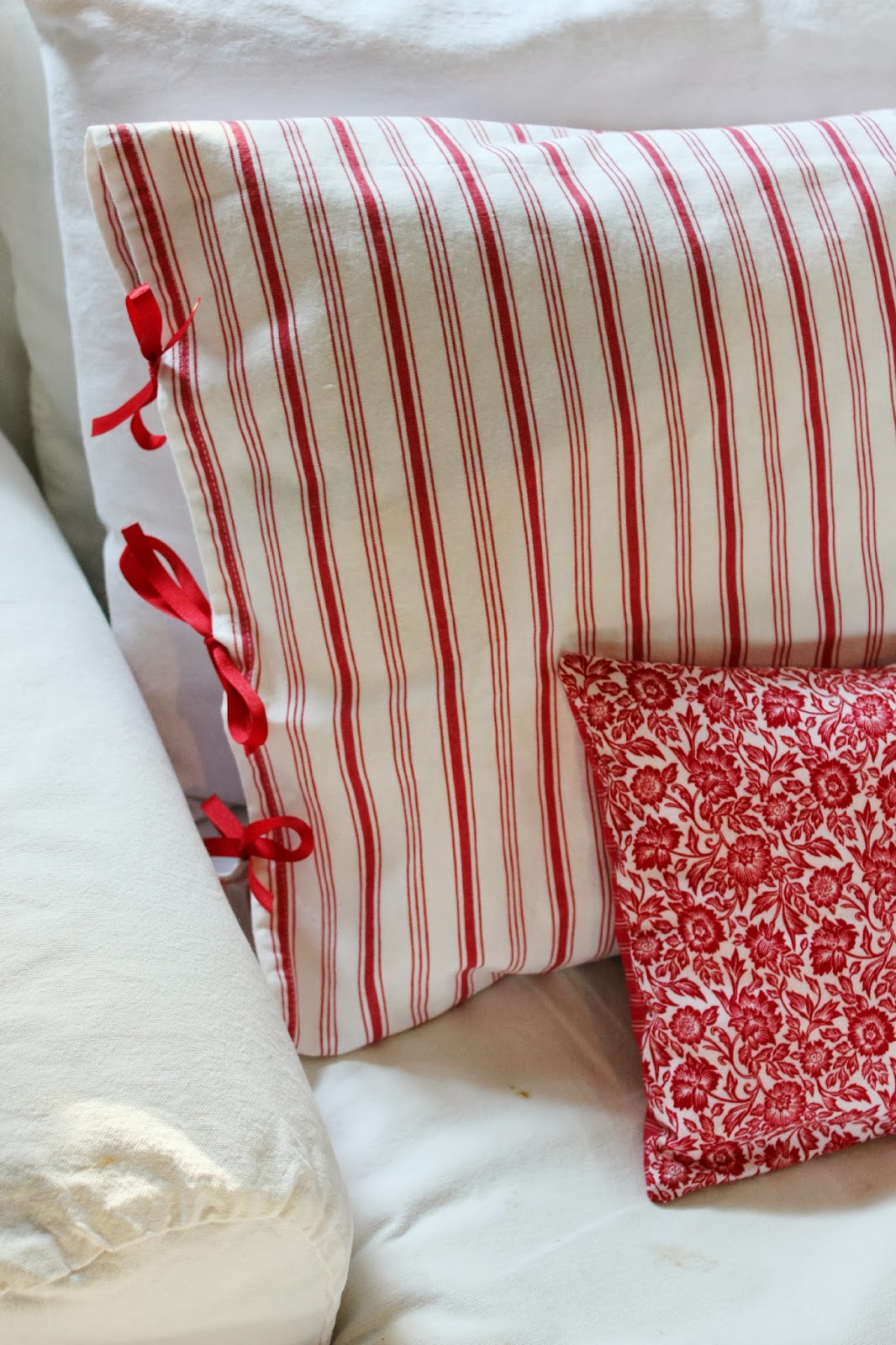 Happy At Home The Begining of a Project Pillow Slipcovers